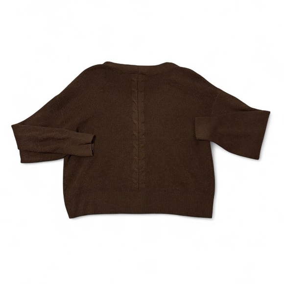 Auden Brown V-Neck Button Front Women's Cardigan Sweater - Picture 3 of 3